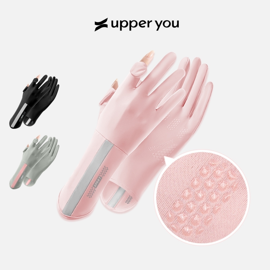 [SHOPPE VIP] Bao Tay Nữ Chống Nắng UV Mát Lạnh Đệm Silicon Chống Tuột Upper You, Mở Đầu Ngón Tay - GLF01