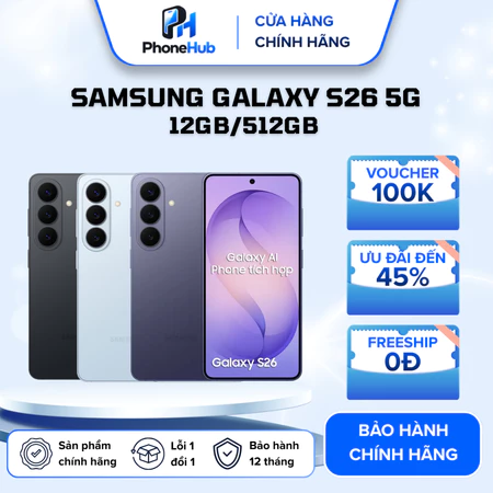 Điện thoại Samsung Galaxy S26 5G (12GB/512GB) - Chính Hãng Samsung Việt Nam
