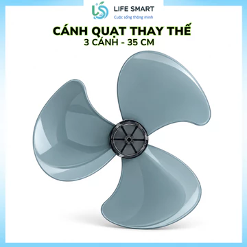 Cánh Quạt Thay Thế 35cm 3 Cánh Nhựa ABS Bền Đẹp, Cánh Quạt Điện Trắng/Xám Cho Quạt Đứng, Quạt Treo Tường