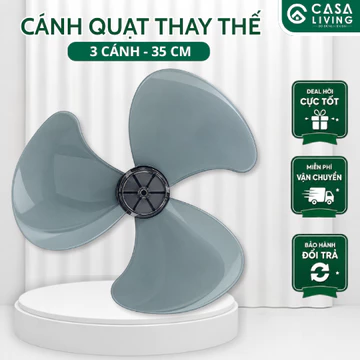 Cánh Quạt Thay Thế 35cm 3 Cánh Nhựa ABS Trắng/Xám, Cánh Quạt Điện Cho Quạt Đứng, Quạt Treo Tường