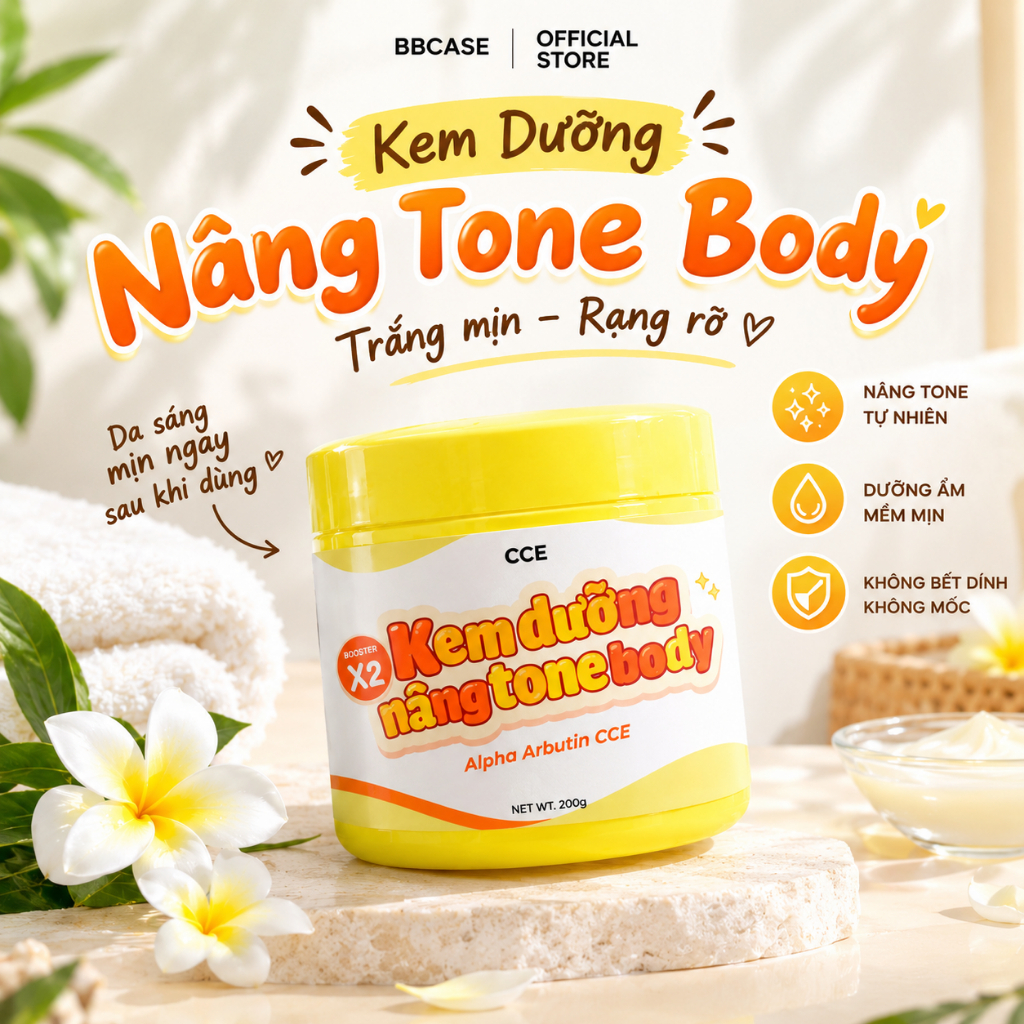 Combo 2 Hũ kem dưỡng nâng tone body Alpha Arbutin CCE- Mùi hương em bé ngọt ngào, hỗ trợ NÂNG TONE, dưỡng trắng tự nhiên