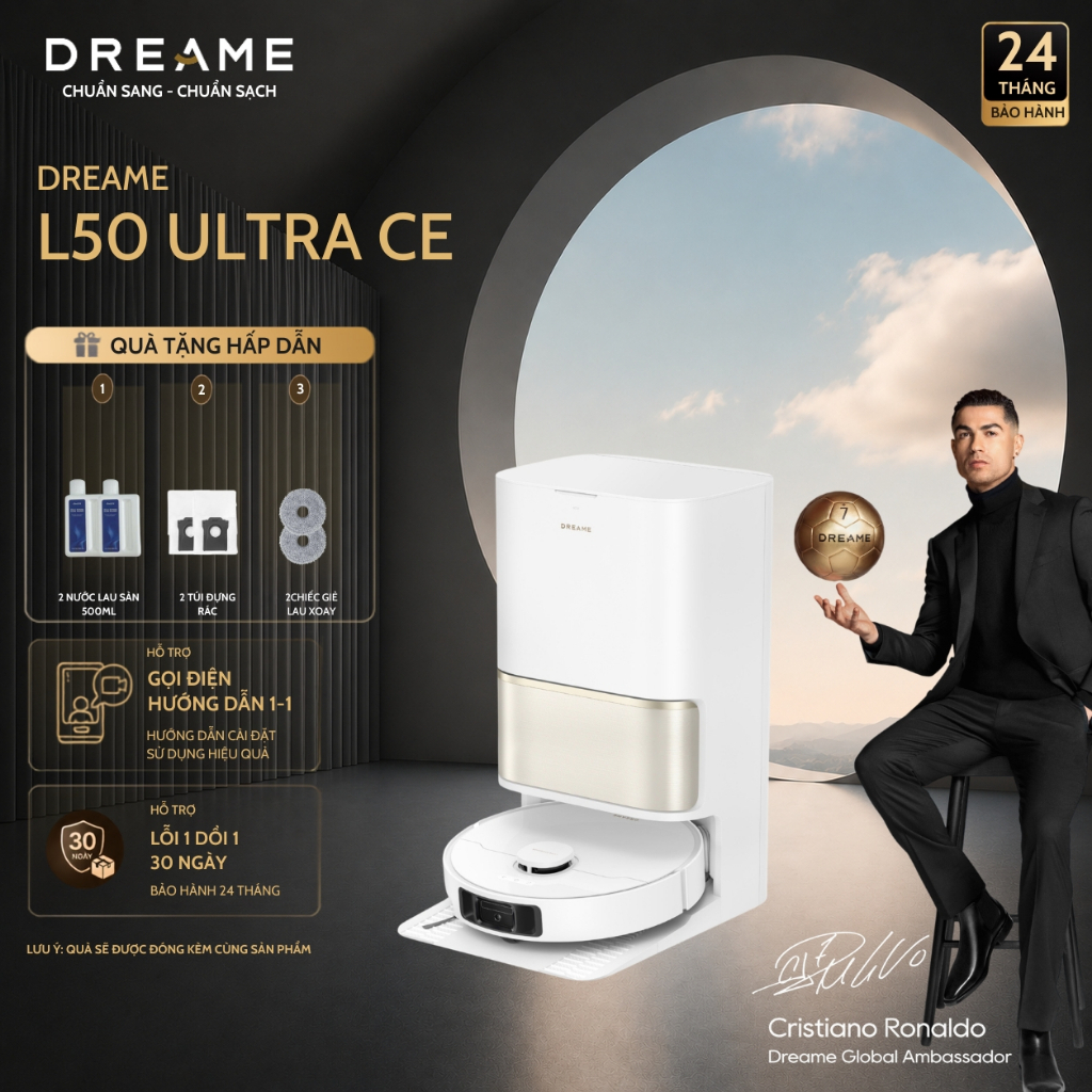 Robot Hút Bụi Lau Sàn Dreame L50 Ultra CE | Bản Quốc Tế | Lực Hút 25k Pa | Trạm Sạc Đa Năng Tự Động | Bảo Hành 24 Tháng