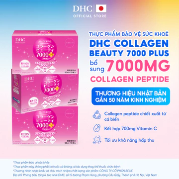 [3 Hộp] Nước uống Collagen DHC Collagen nước - Thực phẩm bảo vệ sức khoẻ DHC Collagen Beauty 7000Plus (new)