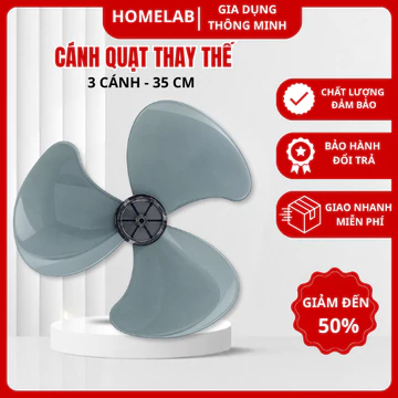 Cánh Quạt Thay Thế 35cm 3 Cánh Nhựa ABS Trắng/Xám, Cánh Quạt Điện Cho Quạt Đứng, Quạt Treo Tường