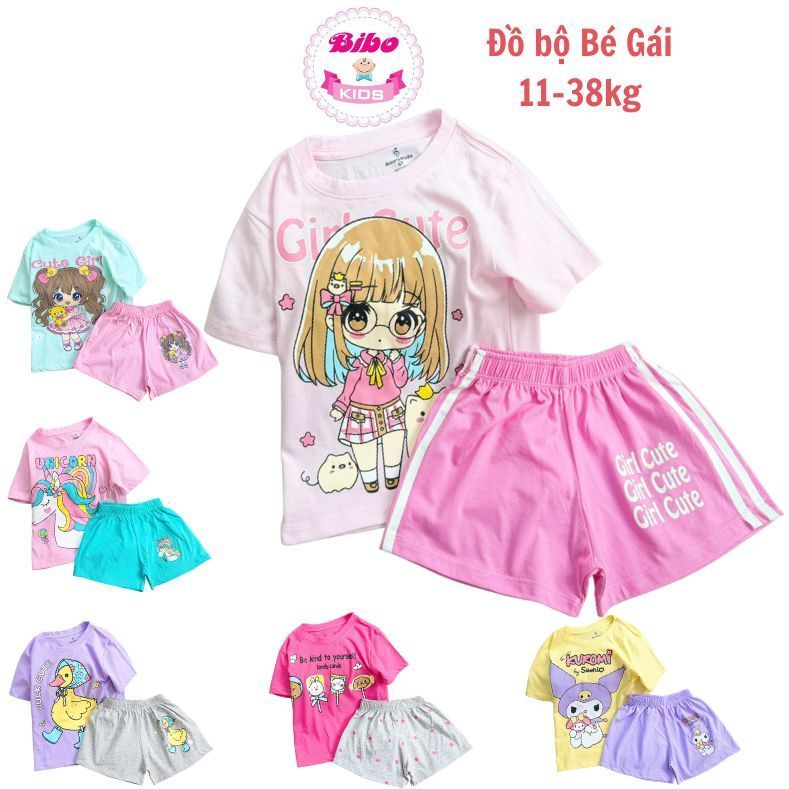 [11-40kg]Bộ cotton bé gái in hình công chúa siêu dễ thương, Quần áo trẻ em size đại. Đồ mặc nhà cho bé gái