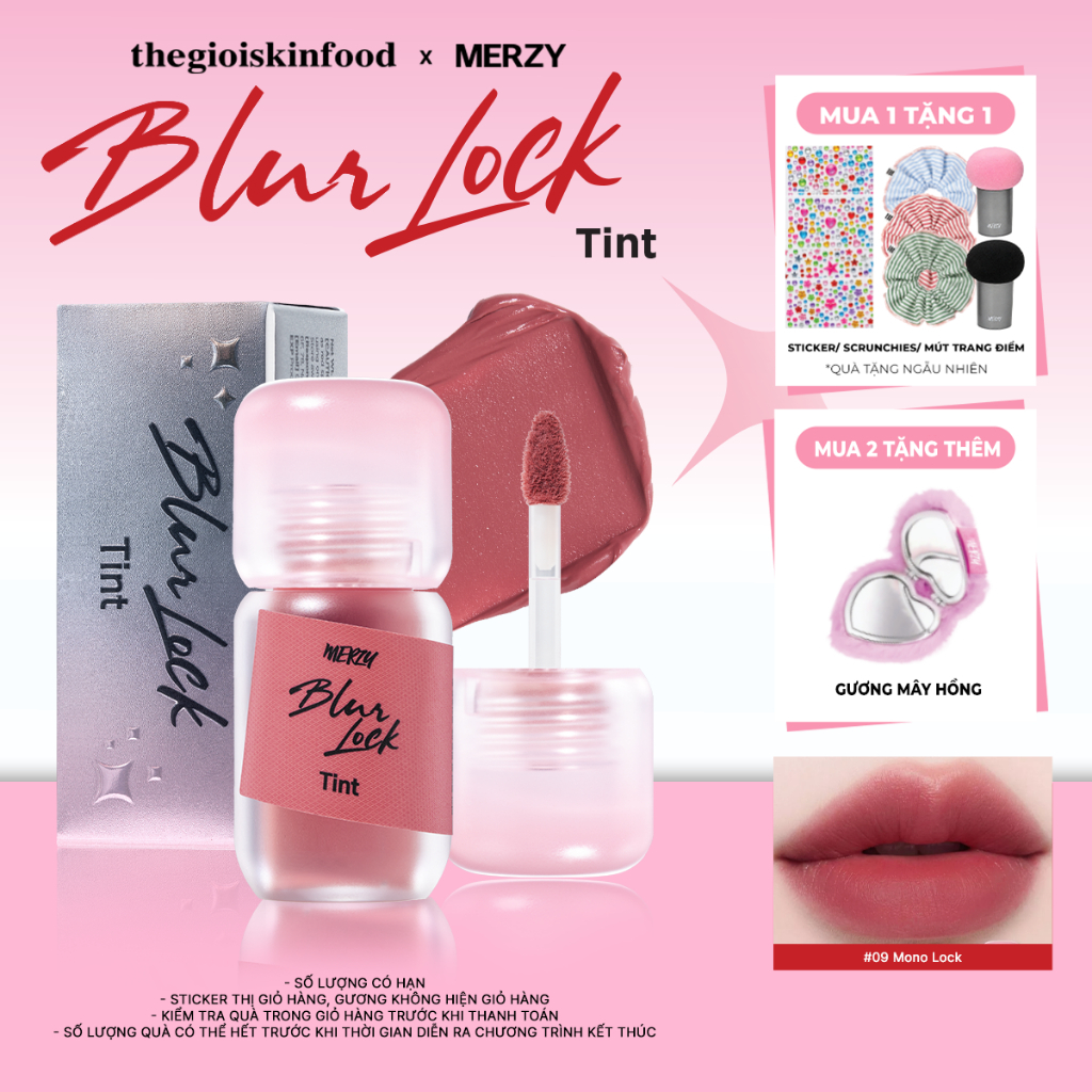 Son kem lì Merzy khóa môi mịn lì tự nhiên Blur Lock Tint 4g thegioiskinfood