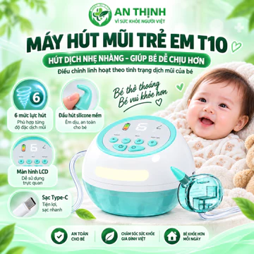 MÁY HÚT MŨI TRẺ EM T10, KHỬ TRÙNG BẰNG TIA CỰC TÍM, HÚT CHẤT NHẦY, ĐỜM, NƯỚC MŨI AN TOÀN, TIỆN LỢI
