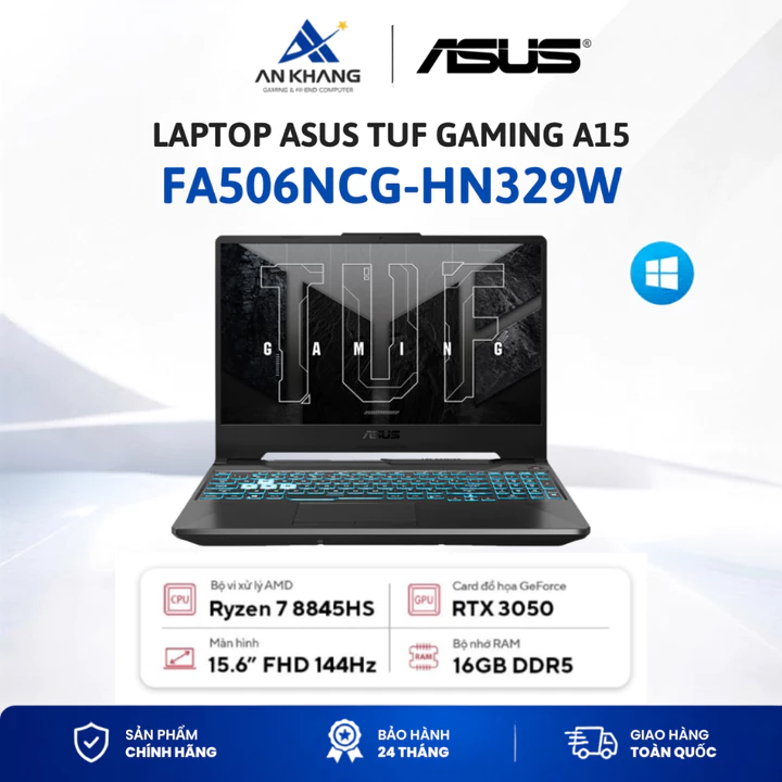 Laptop ASUS TUF Gaming A15 FA506NCG-HN329W | Ryzen 7 | RAM 16GB | SSD 512GB | RTX 3050 4GB | W11 | BH 24 Tháng