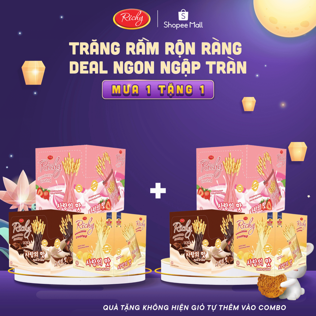 [ MUA 1 TẶNG 1, MUA 2 TẶNG 2,...] WISMO BÁNH QUE PHỦ KEM VỊ SOCOLA / DÂU / VANI – HỘP 400G (20 GÓI NHỎ), back to school