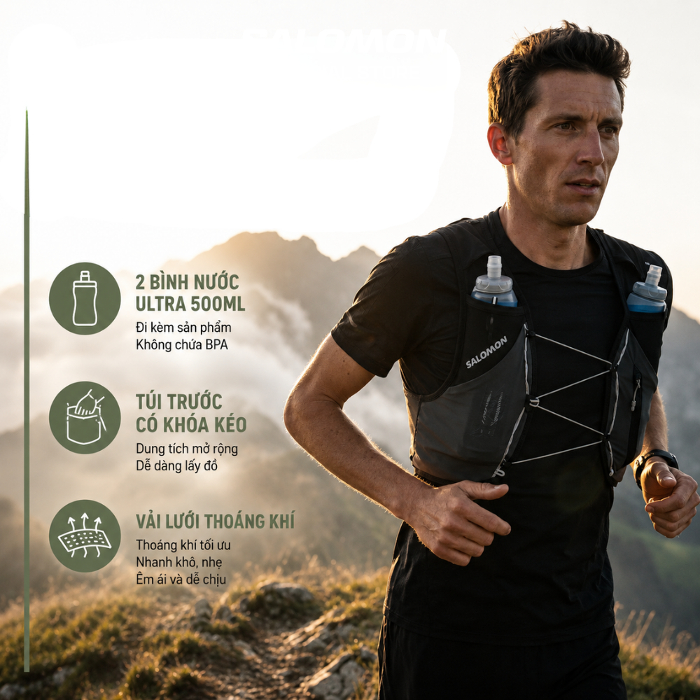 Vest Nước Chạy Địa Hình Salomon ADV Skin 12 Subli Set Phantom/Castelrock LC2683800 | BigBuy360 - bigbuy360.vn