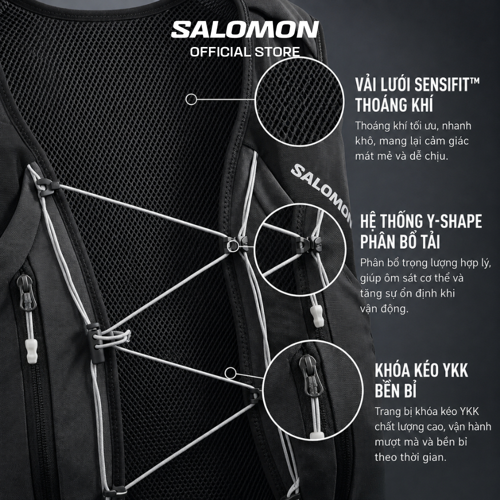 Vest Nước Chạy Địa Hình Salomon ADV Skin 12 Subli Set Phantom/Castelrock LC2683800 | BigBuy360 - bigbuy360.vn
