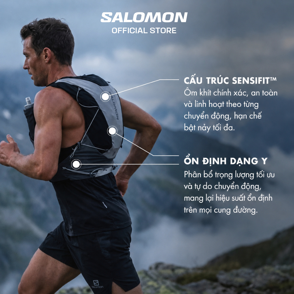 Vest Nước Chạy Địa Hình Salomon ADV Skin 12 Subli Set Phantom/Castelrock LC2683800 | BigBuy360 - bigbuy360.vn