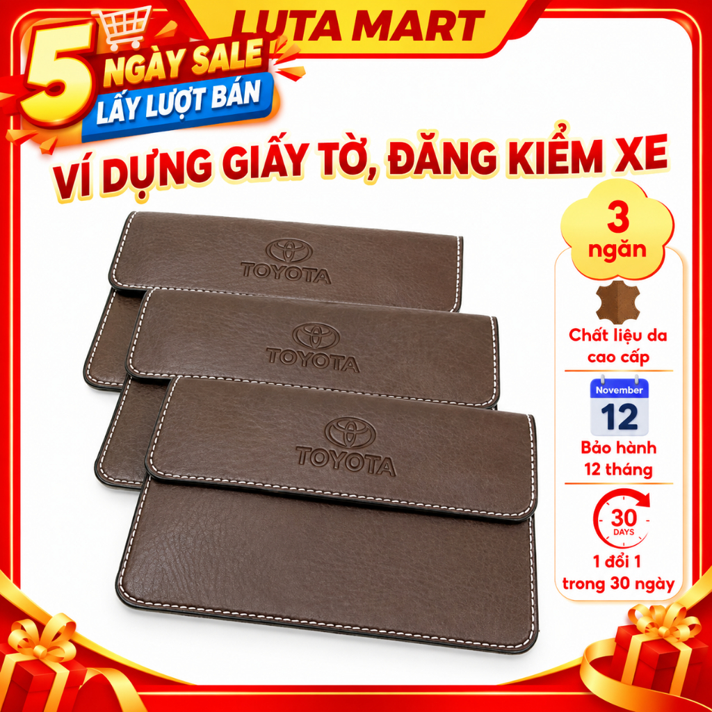 Ví da đựng đăng kiểm, giấy tờ ô tô cao cấp - Bóp đựng giấy tờ xe hơi có logo các dòng xe | BigBuy360 - bigbuy360.vn