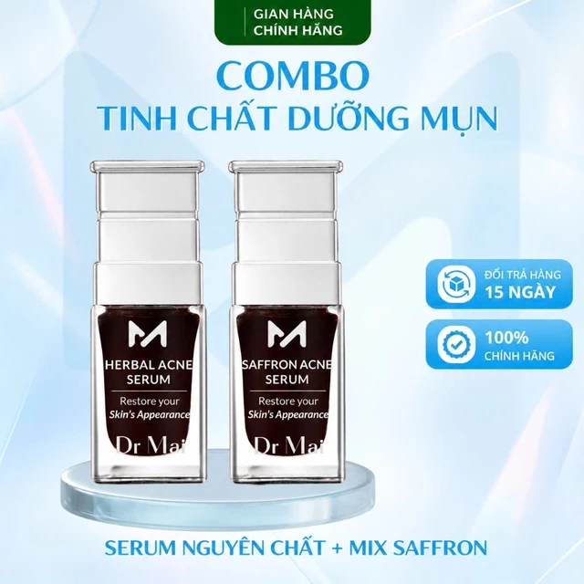 Serum tinh chất dưỡng da mụn, serum nguyên chất và serum mix saffron