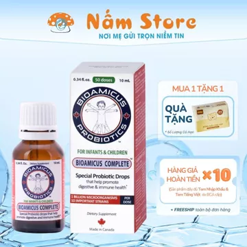 Hỗ trợ tiêu hóa Men vi sinh 10 chủng BioAmicus Complete hoàn thiện hệ vi sinh đường ruột cho bé 10ml