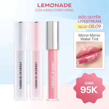 [LIVESTREAM KOL] Son tint bóng không dính bền màu Lemonade Mirror Mirror Water Tint 4g
