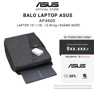 Balo ASUS AP4600 Backpack CHÍNH HÃNG ASUS | Nhỏ Gọn | Thời Trang | Siêu Nhẹ