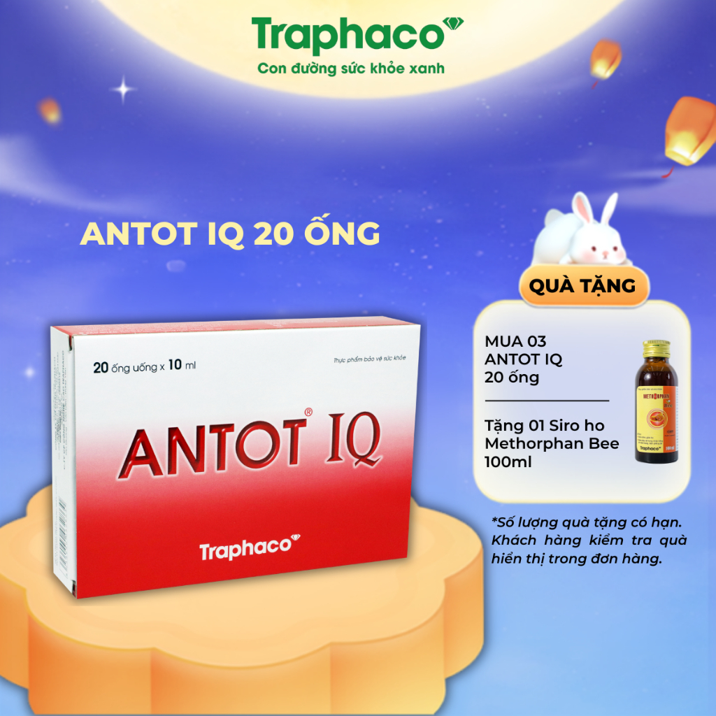 TPBVSK ANTOT IQ Traphaco - Hỗ Trợ: Phát Triển Não Bộ Tăng Khả Năng Tập Trung, Tăng Hấp Thu Hộp 20 Ống Uống x 10ml | BigBuy360 - bigbuy360.vn