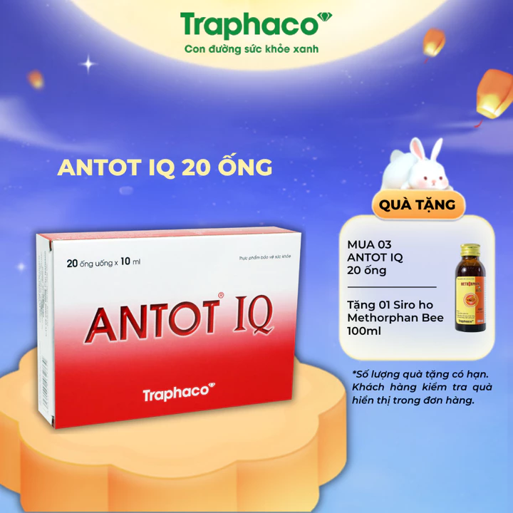TPBVSK ANTOT IQ Traphaco - Hỗ Trợ: Phát Triển Não Bộ Tăng Khả Năng Tập Trung, Tăng Hấp Thu Hộp 20 Ống Uống x 10ml