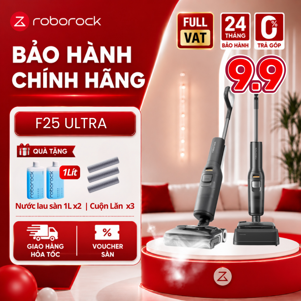 Roborock F25 Ultra - Máy hút bụi lau sàn khô và ướt cao cấp Roborock - Bản quốc tế - Bảo hành 24 Tháng