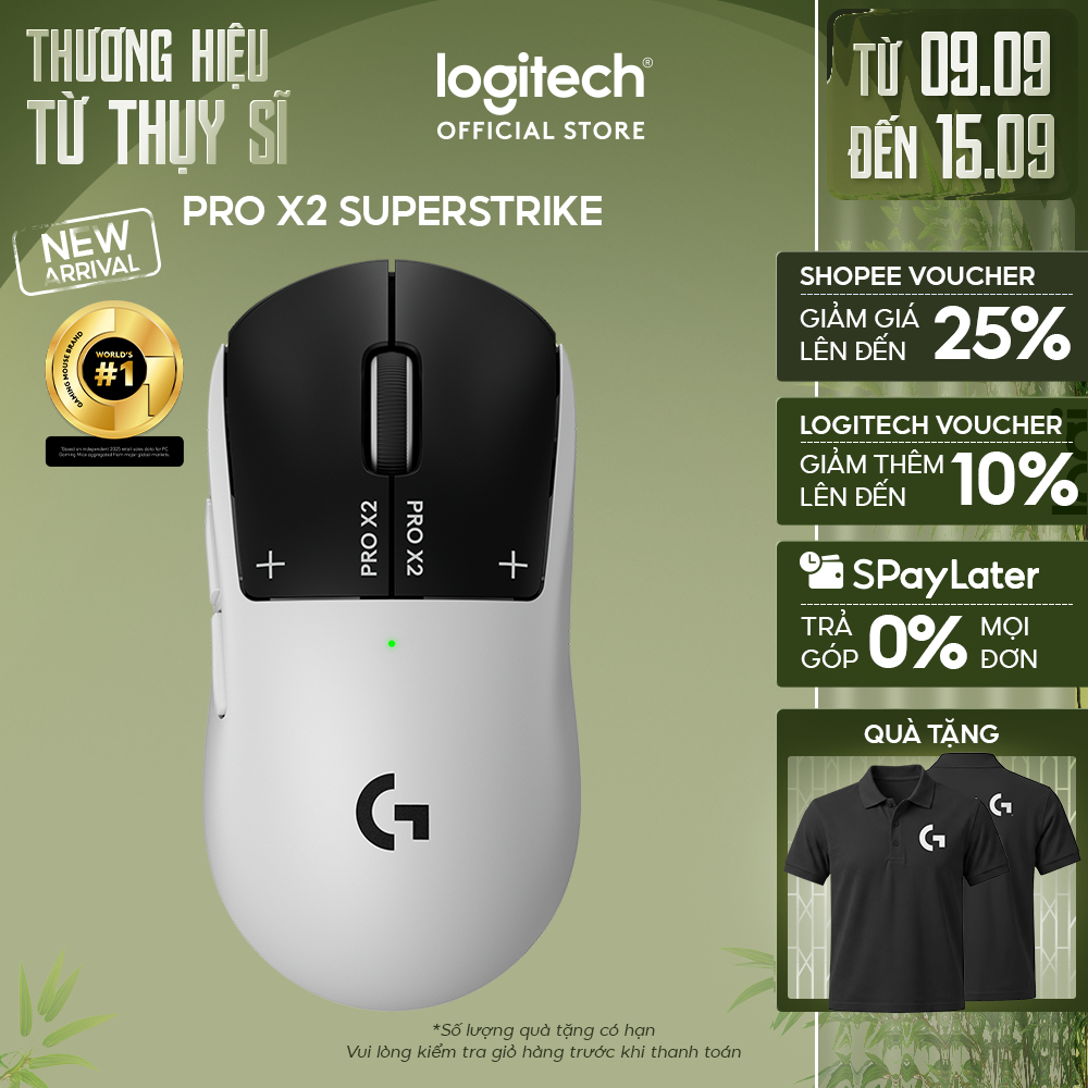 Chuột Gaming không dây Logitech G Pro X2 SUPERSTRIKE LIGHTSPEED - Siêu nhẹ 61g, hiệu suất nhanh, USB-C