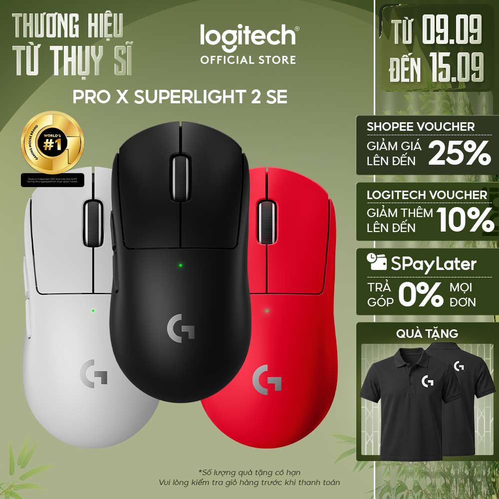 Chuột gaming không dây Logitech G PRO X SUPERLIGHT 2 SE - Chuẩn Pro-grade, nặng 60g, 5 nút lập trình, sạc USB-C