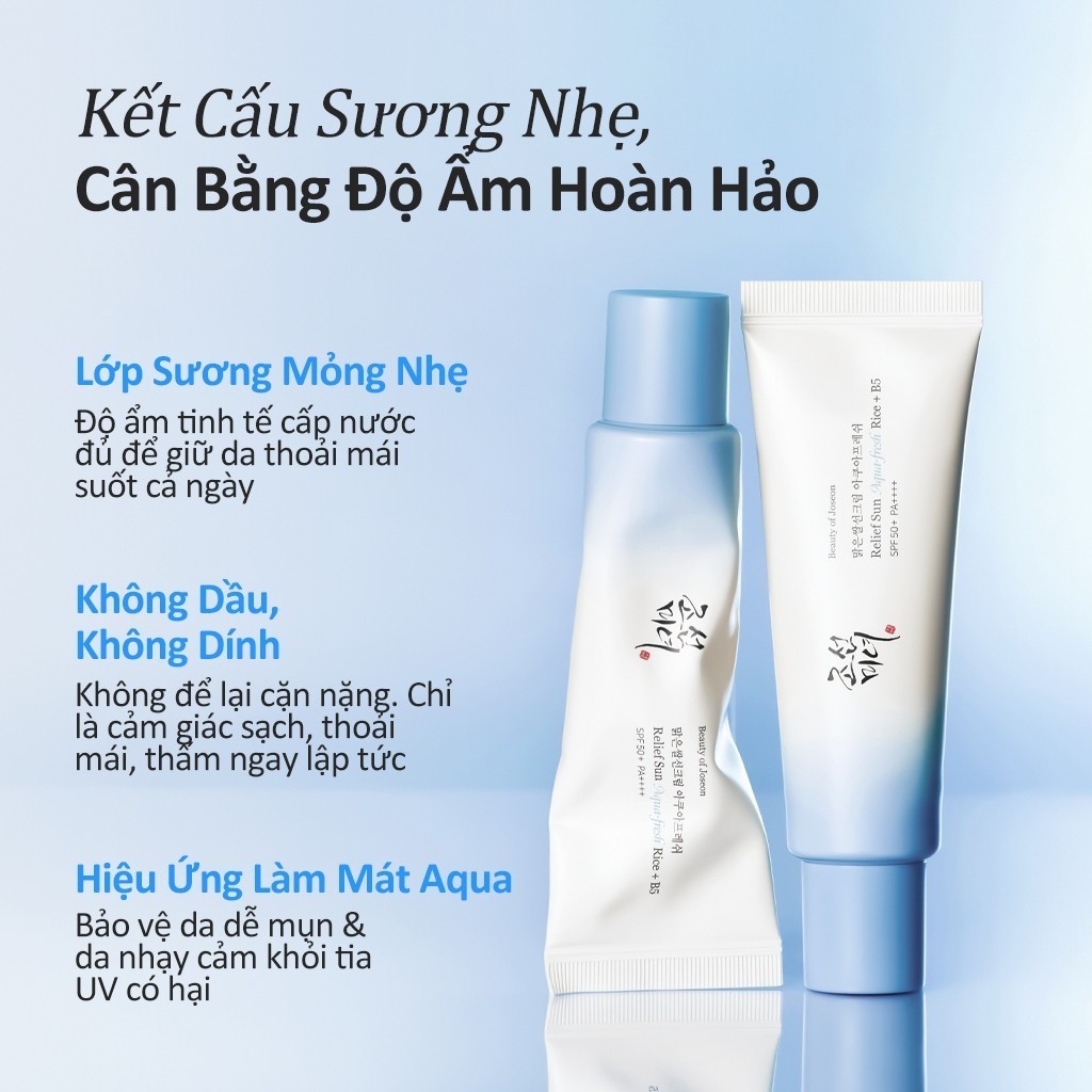 Beauty of Joseon Relief Sun Aqua-Fresh Rice + B5 Kem chống nắng da dầu mỏng SPF50+ PA++++ 50ml | BigBuy360 - bigbuy360.vn