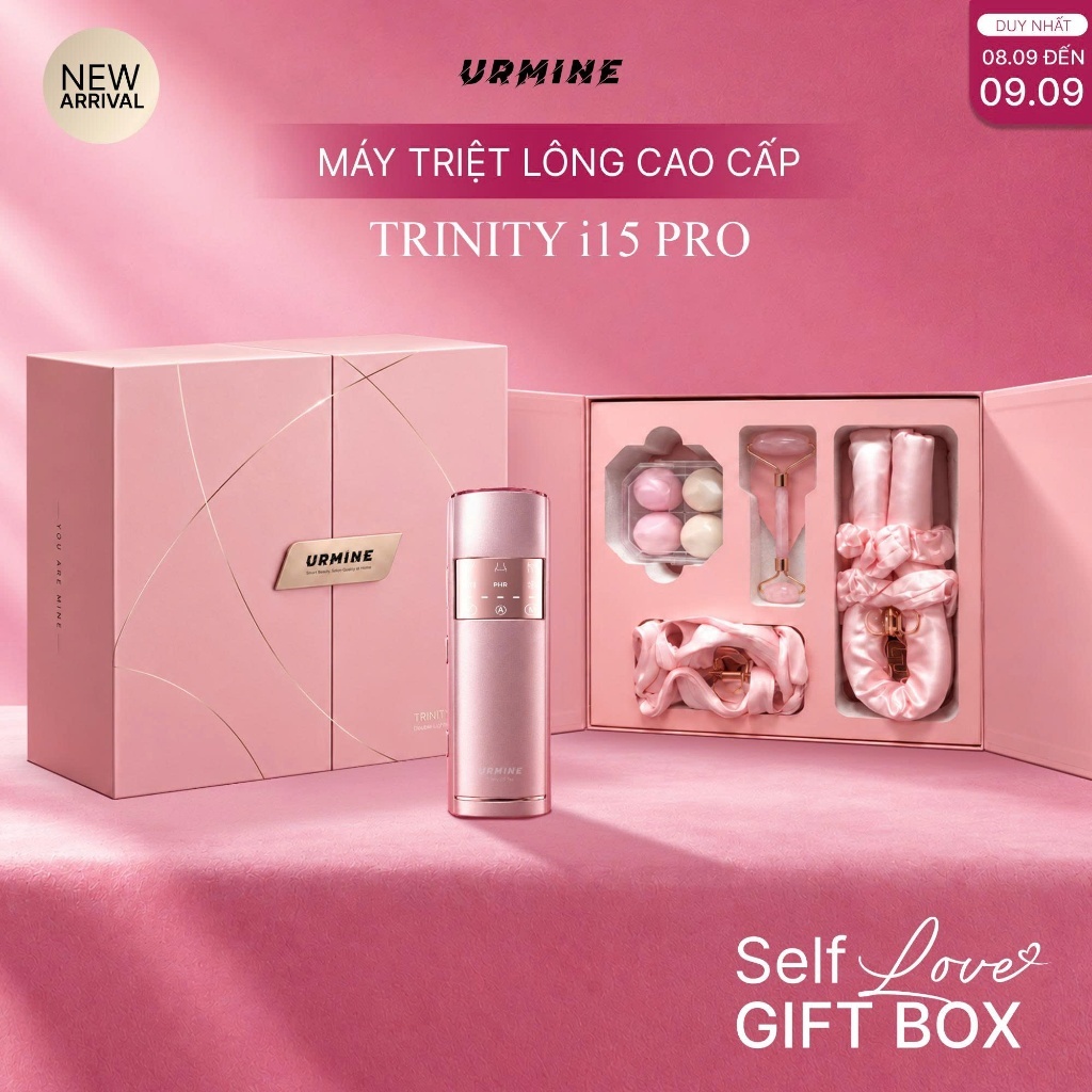 [PHIÊN BẢN GIỚI HẠN]Máy Triệt Lông URMINE IPL Cao Cấp Tại Nhà | Ánh Sáng Kép × Làm Lạnh Sapphire Cực Sâu 2°C Kết Nối App