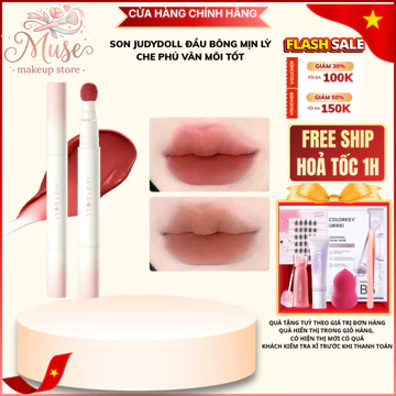 JUDYDOLL Son Kem Lì Đầu Bông – Màu Chuẩn Đẹp, Mịn Môi, Dễ Sử Dụng | Muse Store