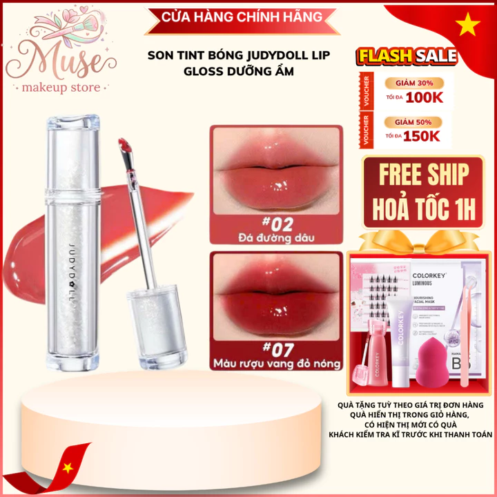 JUDYDOLL Lip Gloss Son Tint Bóng – Đôi Môi Căng Mọng Và Rạng Rỡ | Muse Store