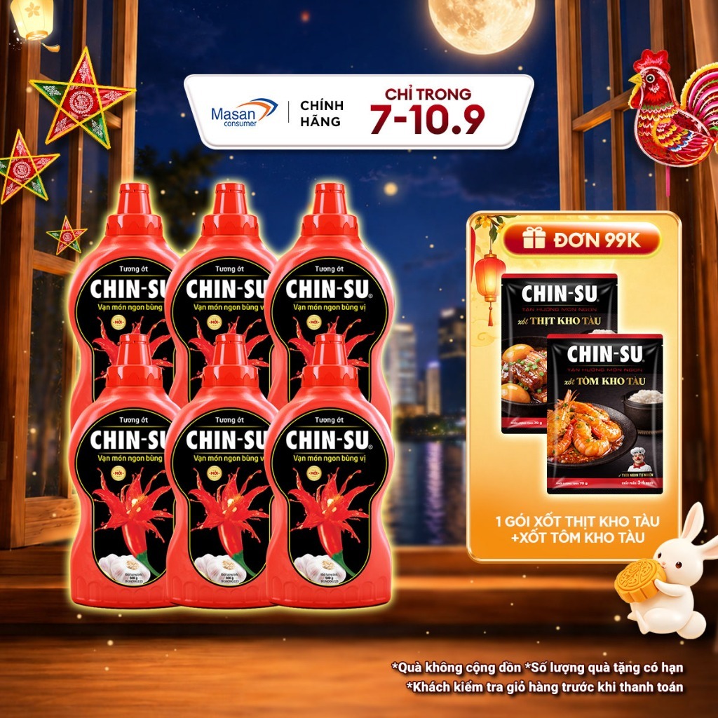 Combo 6 chai Tương Ớt CHIN-SU 500G (Bao bì có thể thay đổi theo đợt nhập hàng)