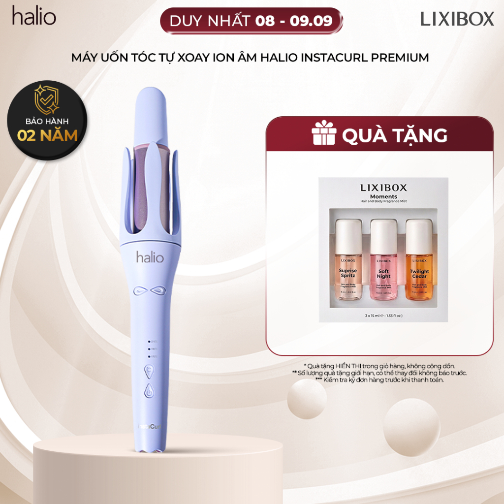 Máy Uốn Tóc Tự Động Xoay Halio InstaCurl Premium Automatic Hair Styler - Periwinkle