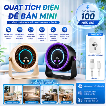 Mini Wall-Mounted Rechargeable Fan