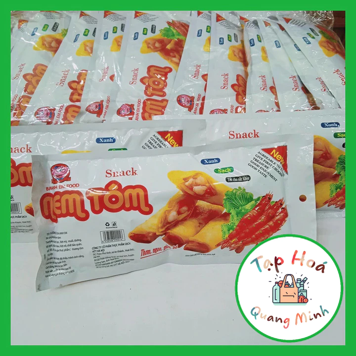Bịch 30 gói snack nem tôm thơm ngon hấp dẫn, đồ ăn vặt tuổi thơ, đồ ăn vặt cổng trường hot nhất, đồ ăn vặt giá rẻ