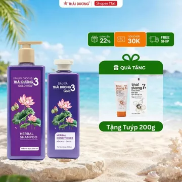 Mua Cặp dầu gội Thái Dương 3 Hoa Sen (Gội 500ml + Xả 333ml) Tặng Sữa Tắm hoặc Dầu xả Thái Dương 7 Plus