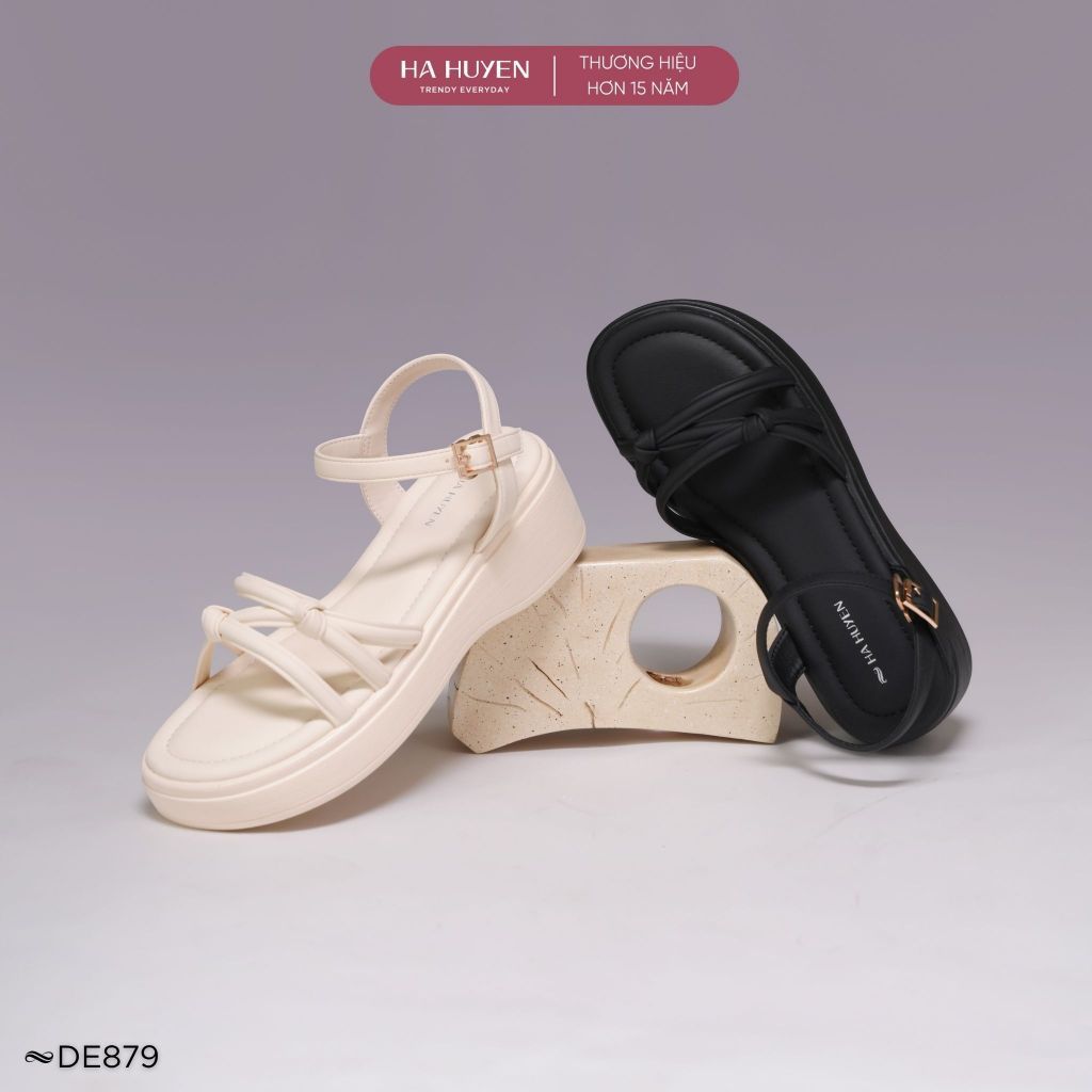 Dép nữ 6cm HÀ HUYỀN dép nữ xinh quai hậu độn đế 6 phân - DE879