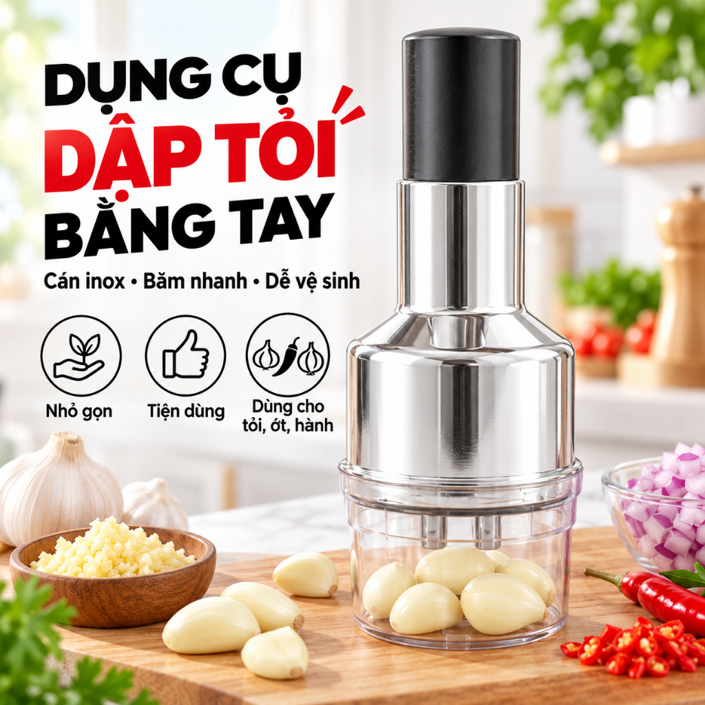 Dụng Cụ Dập Xay Hành Tỏi Ớt Bằng Nhựa Và Thép Không Gỉ - Dụng Cụ Nhà Bếp DAPHANHTOI572 - Ớt Nhà - Bếp Bằng | BigBuy360 - bigbuy360.vn