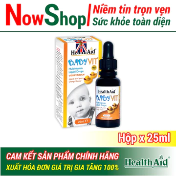 Siro Vitamin Tổng Hợp Nhỏ Giọt Cho Bé BabyVit HealthAid Trẻ Ăn Ngon Giảm Ốm Vặt Tăng Đề Kháng 25ml