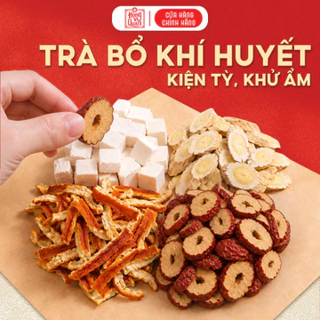 Trà Bổ Khí Huyết, Kiện Tỳ, Khử Ẩm - Tặng Bình Pha Trà, Táo Đỏ, Hỗ Trợ Tiêu Hóa, Tăng Cường Sức Khỏe
