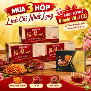 [3 TẶNG 15 Gói Rinchi] Trà Linh chi Nhất Long HỖ TRỢ HUYẾT ÁP, TIỂU ĐƯỜNG, MỠ MÁU COMBO 3 chính hãng