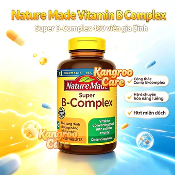 【Nhập khẩu từ Mỹ】Viên uống Vitamin B Super B Complex Nature Made 60Viên / 420Viên
