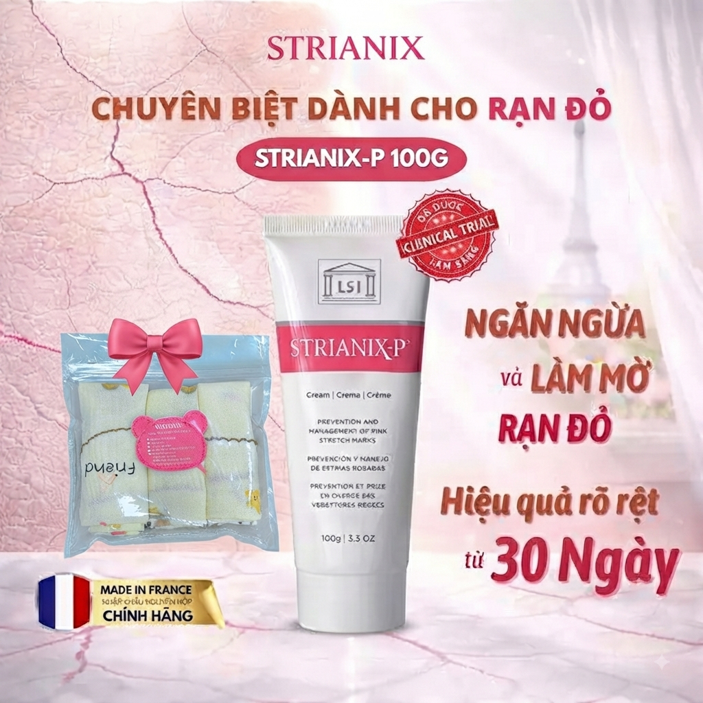 [CÓ QUÀ] Kem Strianix-P Nhập Khẩu Pháp 100g - Hỗ Trợ Làm Mờ Vết Rạn Đỏ, Dưỡng Da Mềm Mịn