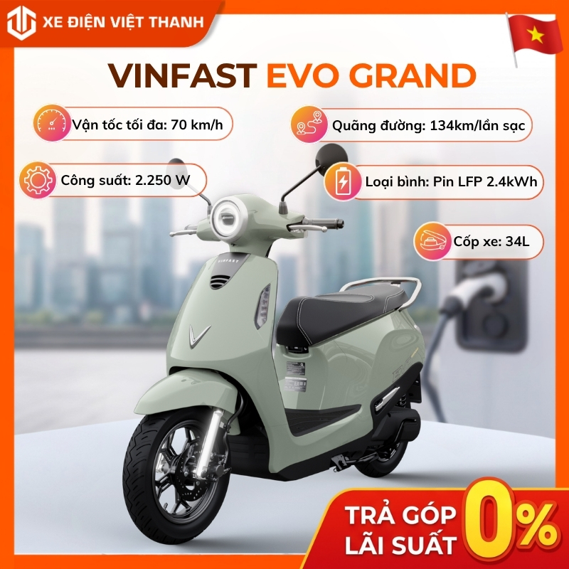 Xe Máy Điện Vinfast Evo Grand - Giá Vì Tương Lai Xanh