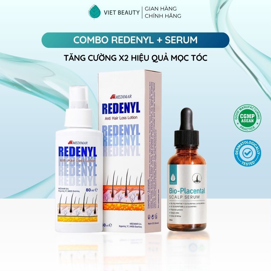 [COMBO] Xịt mọc tóc Redenyl và serum dưỡng nang tóc Bio-placental Scalp Serum 30ml