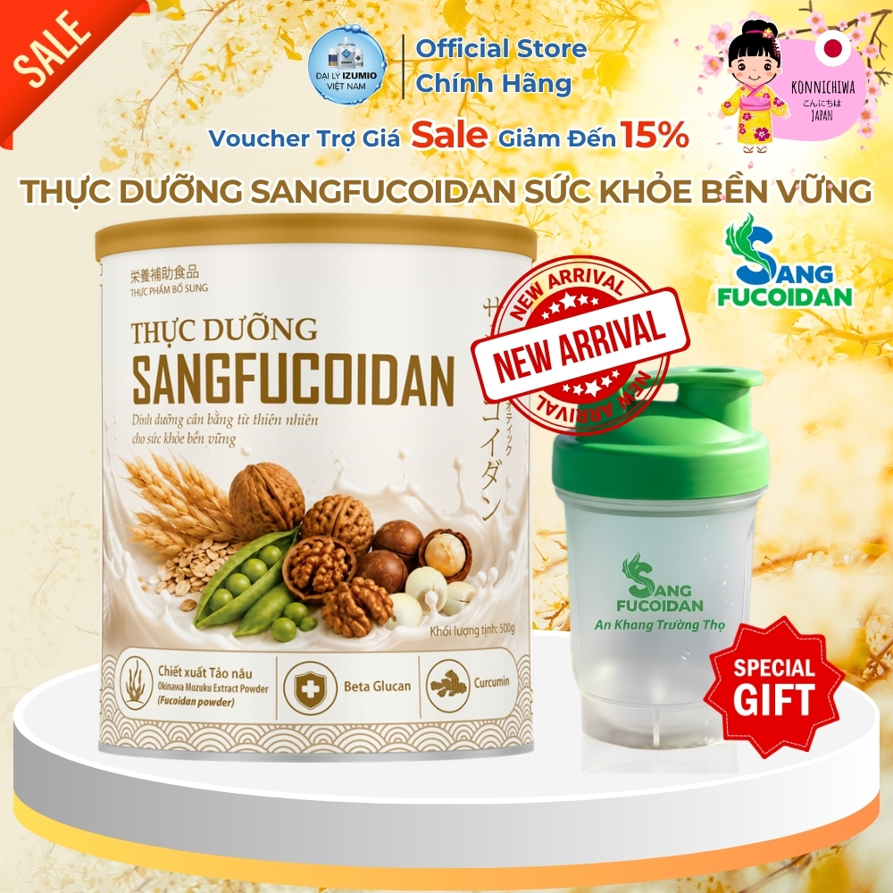 [Kèm VAT+Tặng Bình Lắc] Hộp 500gr Sữa Thực Dưỡng SANG FUCOIDAN Kanehide Nhật Bản Ngũ Cốc Dinh Dưỡng Cho Bệnh K Ăn Chay