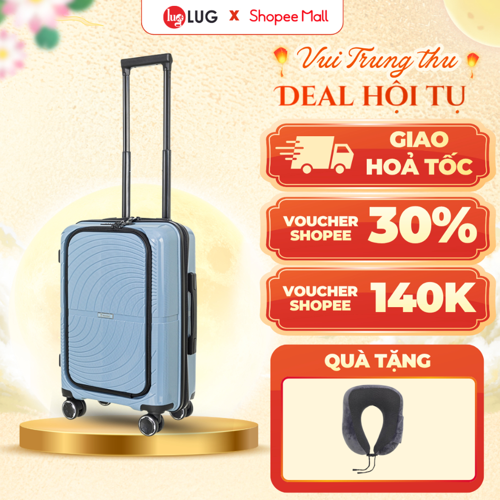 [CÓ NGĂN ĐỰNG LAPTOP] Vali Kéo LUG Holdall MP2611 - Size 20 Nhựa PP chống bể vỡ, Khoá Số Bảo Mật An Toàn