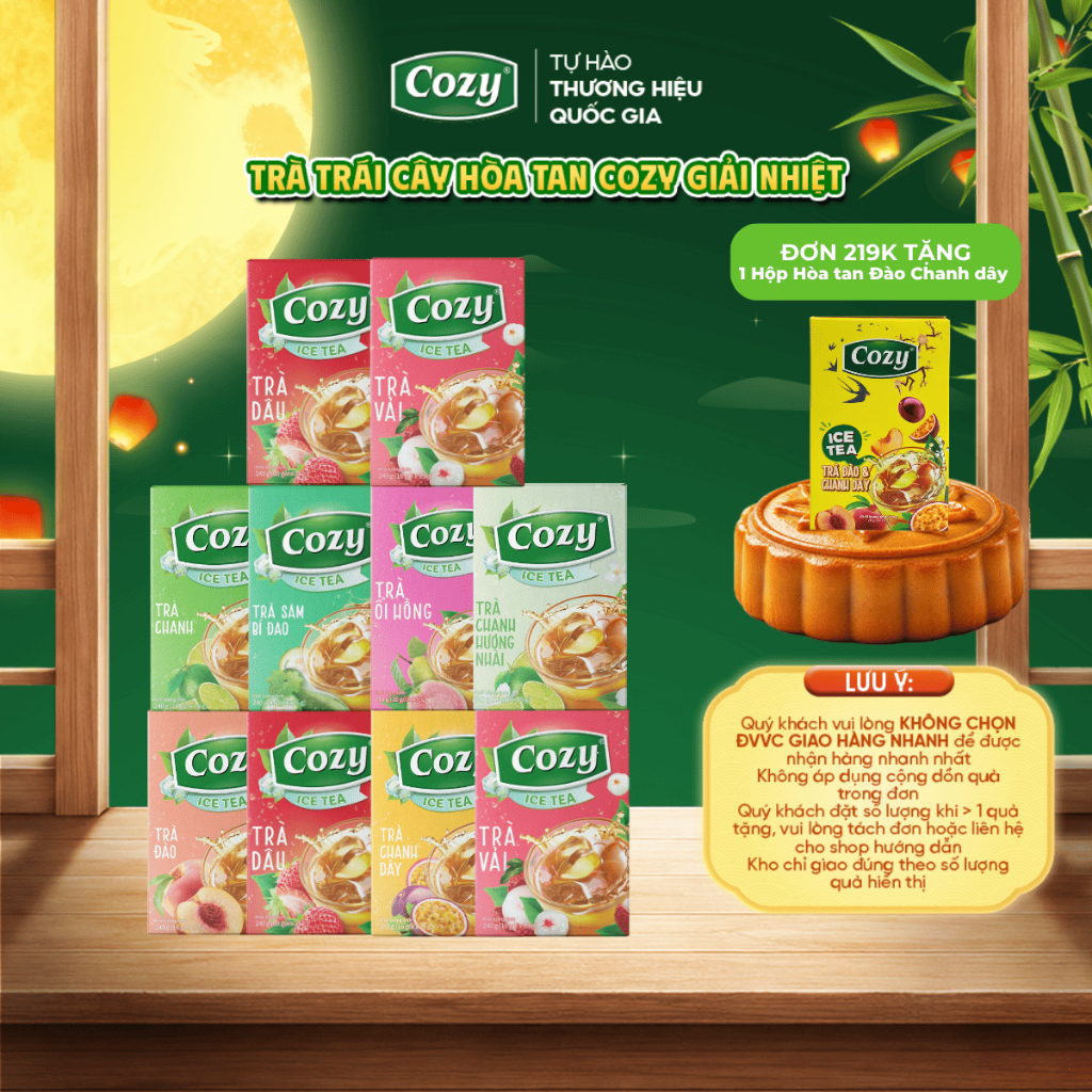 Combo 10 Trà Hoa Quả Hòa Tan Cozy Trà trái cây nhiều vị thanh mát giải nhiệt