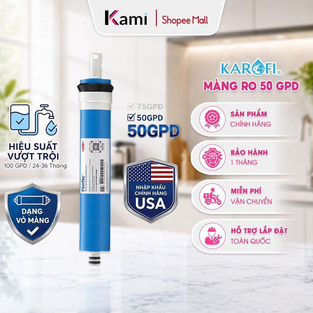 Màng RO Karofi 50GPD Chính Hãng – Lõi Lọc Nước Số 4 Thay Thế Máy Lọc Nước RO