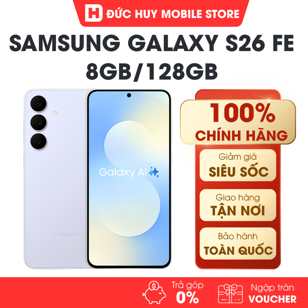 { Kích T9 } Điện Thoại Samsung Galaxy S26 FE 5G 8GB/128GB Chính Hãng | BigBuy360 - bigbuy360.vn