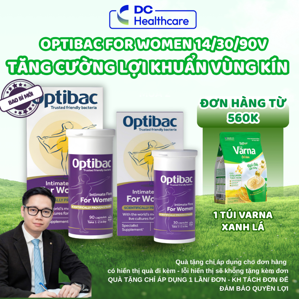 Men Vi Sinh Phụ Khoa Optibac Tím - For Women Men Vi Sinh Bổ Sung Lợi Khuẩn (Hộp 14 viên/ 30 viên/90 viên)